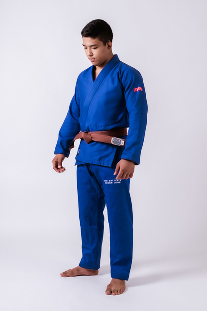 KIMONO HOMME MAEDA BLEU RED LABEL 3.0 CEINTURE BLANCHE OFFERT