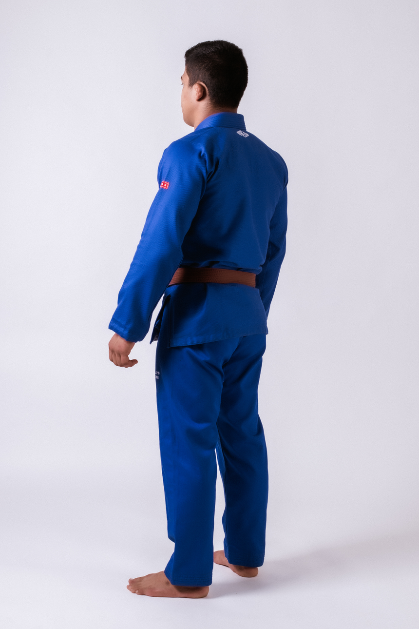 KIMONO HOMME MAEDA BLEU RED LABEL 3.0 CEINTURE BLANCHE OFFERT