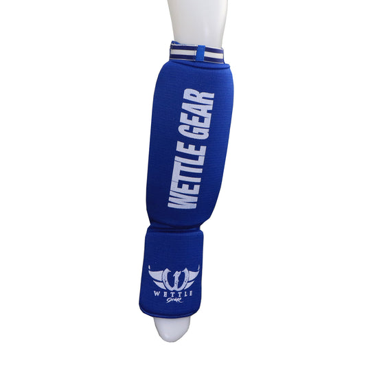 PROTÈGE-TIBIAS/PIEDS HAUT DE GAMME EN COTON ÉLASTIQUE – BLEU – WETTLE GEAR