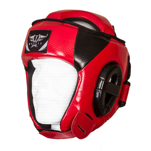 CASQUE DE BOXE OUVERT PU " FIRST LINE"- ROUGE - SENIOR - WETTLE GEAR